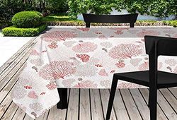 Soleil d'ocre Nappe Toile Cirée Rectangle 140X240 cm Corail