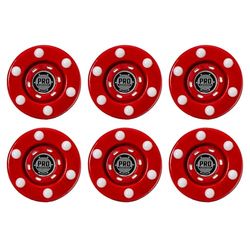 Franklin Sports Palets de Hockey à roulettes Pro Commander Rue Mixte Adolescent, Rouge, 6 Pucks
