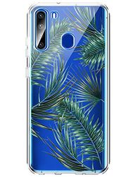 Cathanks Compatible para Samsung Galaxy A21 Funda Transparente Ultrafina TPU Suave Carcasa Anti-Arañazos Flexible Diseño Flores Anti-Choques Antideslizante Case de Silicona para Samsung Galaxy A21.