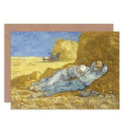 Artery8 Vincent Van Gogh The Siesta After Millet Fine Art Greeting Card Plus Envelope Blank Inside