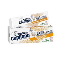 Pasta del Capitano, Dentifricio Zenzero con Antibatterico Bio, Garantisce la Protezione Completa dei Denti e Dona un Alito Sempre Fresco, 100% Made in Italy, Tubetto da 75 ml