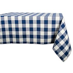 DII Buffalo Check Collection Nappe Rustique Classique 152,4 x 304,8 cm Bleu Marine et crème