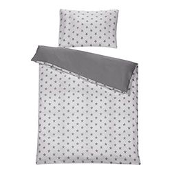 Schardt Linge de Lit 2 Pièces Réversible Big Stars Grey