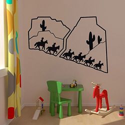 Stickers Paysage Western - Rouge, L 70cm x H 50cm
