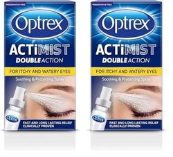 Optrex Actimist 10 ml Eye Spray - Fast, Long-Lasting Relief for Itchy, Watery, Dry Eyes, Irritations, Inflammations, Anti-Allergy Eyelid Cleanser (Pack of 2)