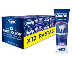 Oral-B Advanced Blanqueamiento Saludable, Pasta De Dientes Blanqueadora, Pack 12 x 75 ml, Refresca El Aliento, Dentífrico Refrescante Con Sabor Menta Pura, 75 ml (Paquete de 12)