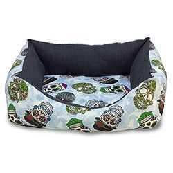 ARQUIVET Vierkant doodskop voor honden, 70 x 60 x 20 cm, hondenbed, gevoerd, comfortabel, wasbaar, bedden voor huisdieren, hondenbed