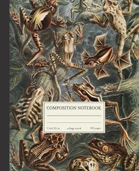 Composition Notebook College Ruled: Vintage Aesthetic Frog Soft Cover | Amphibian Biology Journal For School, College, Office, Work