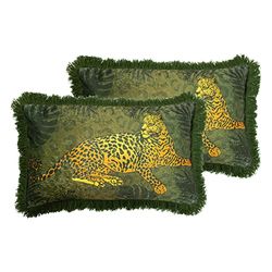 Paoletti Saharan Veer Gevulde Kussens (Twin Pack), Groen, 30 x 50 cm