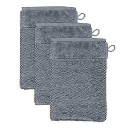 Möve Set of 3 wash Gloves, Stone, 20 x 15 cm
