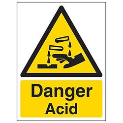 VSafety "Danger Acid" skylt, porträtt, (paket med 3), 150mm x 200mm, 3