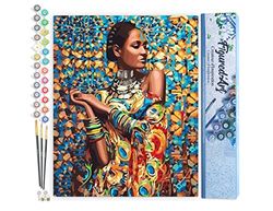 Figured'Art Peinture par Numéro Adulte Femme en Habits traditionnels - Activité Manuelle Kit de Loisir Créatif DIY Numéro d'Art Complet - 40x50cm sans châssis en bois