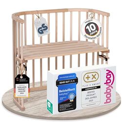 babybay Original - berço geminado com ventilação extra, cor de madeira natural