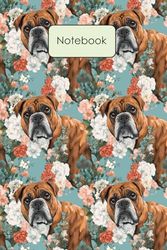 Notebook: Boxer Dogs Pattern, Funny Boxer Dog Gifts for Owners, Birthday Gift Ideas for Kids, Lined Pages Dairy To Write in
