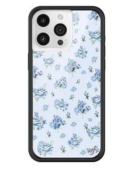 Wildflower Cases - Funda Forget Me Not Floral, compatible con Apple iPhone 15 Pro Max, azul, floral, blanco, coqueta, protector negro, prueba de caída de 1.2 m, propiedad de mujeres, pequeñas empresas