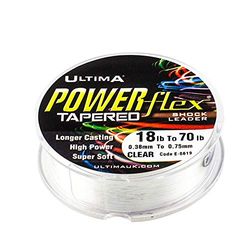 Ultima Powerflex TS Tapered Surf Casting Shockleader - Crystal, 18 lb - 70 lb