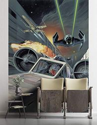 Komar Cl Fleece Muurafbeelding Wars Classic Death Star Trench Run | Grootte: 200 x 280 cm (breedte x hoogte), baanbreedte 50 cm | Behang, muurschildering, decoratie, kinderkamer, | DX4-042, kleurrijk