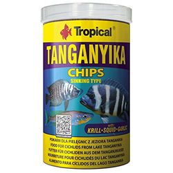 Tropical Tanganyika Chips - Rijk aan ingrediënten, zinkende speciale voerchips voor grote tanganjikasee-cichliden, per stuk verpakt (1 x 1 l)