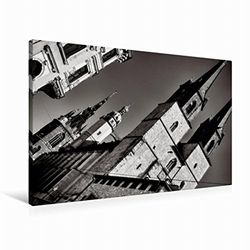 CALVENDO Premium Textile Canvas 90 cm x 60 cm Landscape Market Church Our Love Women | Wall Picture on Stretcher Frame Ready-Made Picture on Real Canvas Places