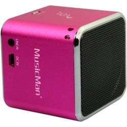 MusicMan Mini enceinte Bluetooth portable Prise en charge de la carte MicroSD Soundstation mobile compacte pour Smartphones Tablettes Ordinateurs portables BT-X2 (rose)