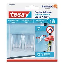 TESA 77735-00001-00 - Smart Mounting System Ganchos Removíbles Transparentes - SMS 2 Ganchos AdhesivosDeco Transp hasta 0,2Kg