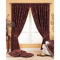Paoletti Shiraz Curtain Burg, Polyester-Coton, Burgund, 90x90 (229x229cm)