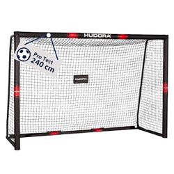 HUDORA Soccer Goal Pro Tect - Large soccer goal for kids and adults - Foam-covered football goal with net - Premium Outdoor Goal Wall with Impact Protection