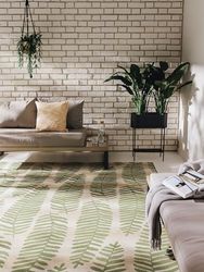 Benuta Indoor en outdoor tapijt Artis, kunstvezel, groen, 80 x 165,0 x 2 cm