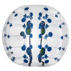 OldFe 1,2 m Bumper Ball Human Hamster opblaasbare bal, voetbal, voor scholen, feesten, activiteiten of vrije tijd, in transparante kleur met blauwe stippen