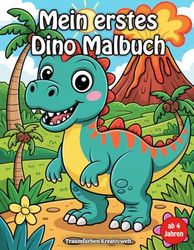 Mein erstes Dinosaurier-Malbuch ab 4 Jahren: Einfacher Ausmalspaß für Kinder - Große Dino-Motive für kleine Künstler