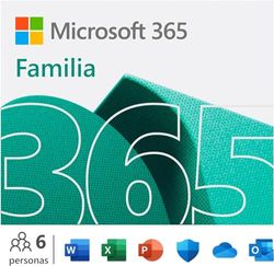 Microsoft 365 Familia - Hasta 6 personas - Para PC/Mac/tabletas/teléfonos móviles - Suscripción de 12 meses