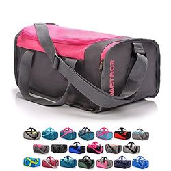 Sporttas Sport Bag ideaal voor Fitness Sportschool voor Dames en Heren (20L, Roze/grijs)