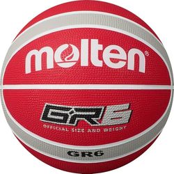 Molten Gr, Ball-Pallone da Basket, Misura 6, Colore Gioventù Unisex, Bianco/Rosso/Argento, Taglia 6