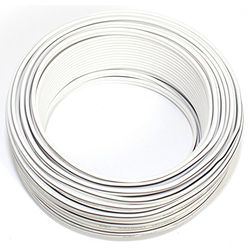 SeKi Cabo de altifalante 2 x 0,50 mm2 – 25 m, branco – CCA – cabo de áudio – cabo de caixa