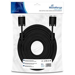 Cavo VGA MediaRange termin. HD 15 Pin M/M 25.0m Nero