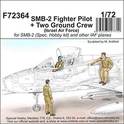 CMK 129-F72364 SMB-2 Fighter Pilot + Two Ground Crew (Israel Air Force) in 1:72