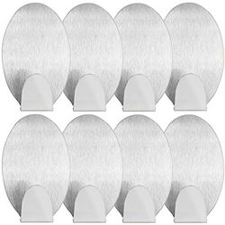 mumbi Porta asciugamani in acciaio inossidabile autoadesivo ovale (8 pezzi)