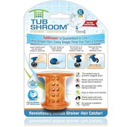 TubShroom Bad Drain Protector Haarvanger Zeef Snare Silicone Oranje Standaard