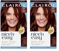 Clairol Nice'n Easy Crème, Natural Looking Oil Infused Permanent Hair Dye, 5M Medium Mahogany Brown (Pack of 2)