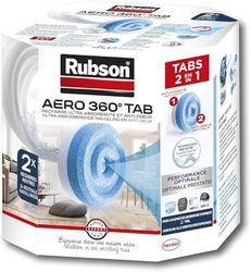 Rubson AERO 360° Recharges en tabs neutres pour absorbeur d'humidité, recharges pour déshumidificateurs AERO 360° ultra absorbantes et anti odeurs, 2 x 450 g