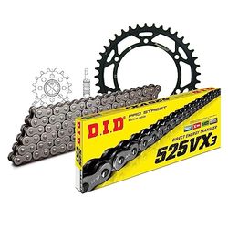 Kettingset DID staal 525VX3 / 108 klinkslot voor Honda RVF R 750 cc bj. 1994-1997