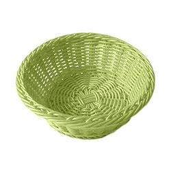 Garcia de Pou Cesti Rotondi Imitazione Vimini, Pp, Verde Anice, Ø 20x8 CM