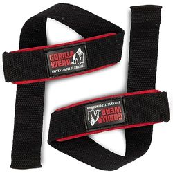 Gorilla Wear Cinghie Imbottite per Sollevamento, Nero/Rosso/Bianco, Taglia Unica (Pacco da 2) Unisex-Adulto