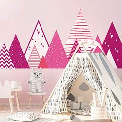 Sticker Muraux Autocollant Enfants Decoration Géant Montagnes Scandinaves pour Chambre Bébé Mika 95 x 360 cm 1 Unité