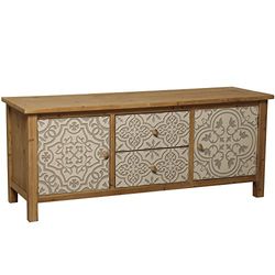 Suska-Regalos TV-tafel van hout C/2 deuren en 2 laden, 122 x 40 x 50 cm