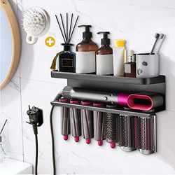 Yimerlen Support de rangement compatible avec fer à friser Dyson Airwrap à fixer au mur (avec peigne)