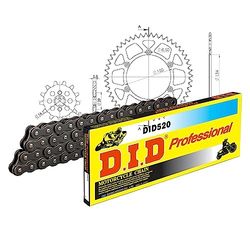 Kettingset DID Alu 520/112 clipslot zwart voor Kawasaki KX 125 cc Bj. 1990-1991