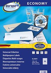 europe 100 Universal-Etiketten, weiß, 38 x 21,2 mm