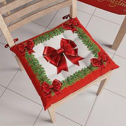 PETTI Artigiani Italiani - Cojines para Silla de Cocina de Navidad, Cojines de sillas de Navidad, Juego de 6 Piezas, Cojines para sillas navideñas de Microfibra con Cordones, 100% Made in Italy