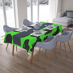 Bonamaison Decoración de Cocina, Poliéster, Antimoho, Secado rápido, Impermeable, Mantel, Humo Verde neón, 140 x 200 Cm - Diseñado y Fabricado en Turquía